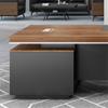NIUYAO L-Shape Desk Executive Computer Desk with 2 Drawers Brown/Grey Modern Writing Table Storage Shelves Work Desk PC Table Home Office Study Desk Without Chair -79" L x 63" W x 29.5" H (Left) view 4