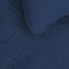 Easy-Going Twin Size Reversible Quilt Set with 1 Quilt and 1 Pillow Sham, Soft Bed Quilt Cover, Water Resistant Lightweight Microfiber Bedspread, Stain Resistant, Olive Leaf-Dark Blue/Light Blue view 3
