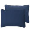 Easy-Going Twin Size Reversible Quilt Set with 1 Quilt and 1 Pillow Sham, Soft Bed Quilt Cover, Water Resistant Lightweight Microfiber Bedspread, Stain Resistant, Olive Leaf-Dark Blue/Light Blue view 4