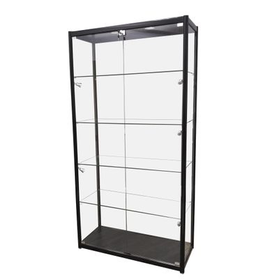 FixtureDisplays 40X16.5X78" Glass Showcase Display Case with LED Lights 5-Tier Shelf Floor Stand 119956NEW-NPF
