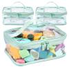 YLMFTNU 3 Pcs Clear Toy Storage Bags, Transparent PVC Toy Organizing Bags with Zipper and Handle, Reusable Board Game Storage, Waterproof Toy Storage Organizer for Building Blocks Toys Books (Green) view 1