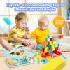 YLMFTNU 3 Pcs Clear Toy Storage Bags, Transparent PVC Toy Organizing Bags with Zipper and Handle, Reusable Board Game Storage, Waterproof Toy Storage Organizer for Building Blocks Toys Books (Green) view 3