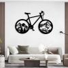 Idadey Metal Bicycle Wall Decor - Mountain Bike & Cyclist Themed Wall Art, Biker Gift - Black, 48"x29" | 121x75cm view 1