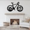 Idadey Metal Bicycle Wall Decor - Mountain Bike & Cyclist Themed Wall Art, Biker Gift - Black, 48"x29" | 121x75cm view 2