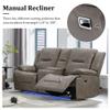 Olodumare Leather Recliner Loveseat, Home Theater Seating with Center Console, LED Light Strip, and Storage Box, Double Recliner Wall Hugger Dual Recliner Sofa 2 Seater for Living Room Office RV(Grey) view 3