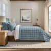 EVERGRACE 3 Pieces Luxurious Velvet Quilt Queen Size, Ultra Soft Bedspread Coverlet Set, Double Box Stitch Lightweight Velvet Comforter for All Season with 2 Shams, Blue Linen, 92"x96" view 3