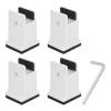 Zerone Adjustable Bed Risers 4 Inch Furniture Risers with Screw Clamp, Soft Rubber Material, Height Adjustment for Desks Cabinets Tables (White) view 1