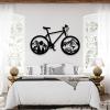Idadey Metal Bicycle Wall Decor - Mountain Bike & Cyclist Themed Wall Art, Biker Gift - Black, 30"x18" | 76x47cm view 1