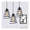 DXYC Geometric Iron Art Chandelier for Child's Study Room, Industrial Style Hollow Spiral Pendant Light, American Style Retro Creative Black Ceiling Hanging Lamp for Study Room, Bedside, Bar view 3