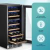 EUHOMY 15 Inch Wine Fridge, Dual Zone Wine Chiller with Digital Temperature Control, Wine Cooler Upgraded Compressor Fits Low Noise, Wine Storage with Double-Layer Glass Door, 33 Bottles. view 2