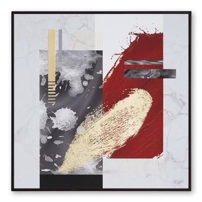 Artsea craft Golden Embossed Wall Painting For Home Decoration, Paintings for Living Room, Modern Art Wall Pinting, For Home Decor (12X12 INCH) 27, Medium
