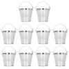 10PCS Small Metal Bucket with Handles, Round Ice Buckets Metal Iron Pail for Kids Candy Crafts Party Favors, Mini Succulent Plant Pot, Hanging Flower Pot for Indoor Outdoor(4 * 5.5 * 6-bright silver) view 1