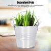 10PCS Small Metal Bucket with Handles, Round Ice Buckets Metal Iron Pail for Kids Candy Crafts Party Favors, Mini Succulent Plant Pot, Hanging Flower Pot for Indoor Outdoor(4 * 5.5 * 6-bright silver) view 3