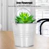 10PCS Small Metal Bucket with Handles, Round Ice Buckets Metal Iron Pail for Kids Candy Crafts Party Favors, Mini Succulent Plant Pot, Hanging Flower Pot for Indoor Outdoor(4 * 5.5 * 6-bright silver) view 4