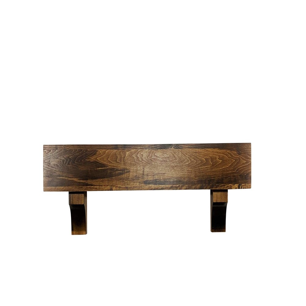 6" Deep Rustic Wood Beam Mantel with Corbels 42 48 54 60 66 72 84 (48, Provincial)