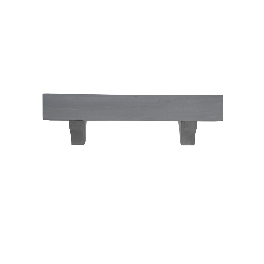 6" Deep Rustic Wood Beam Mantel with Corbels 42 48 54 60 66 72 84 (48, Weathered Gray)