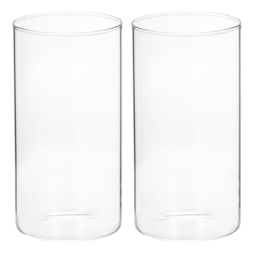 PATIKIL Glass Cylinder Vase, 2 Pcs 9.8" Tall and 3.9" Dia Flower Vase Floating Candle Holder Vase for Home Decor Wedding Centerpieces(59oz)