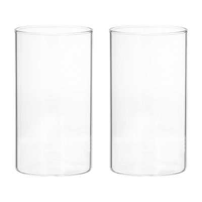 PATIKIL Glass Cylinder Vase, 2 Pcs 3.1" Tall and 2.6" Dia Flower Vase Floating Candle Holder Vase for Home Decor Wedding Centerpieces(7oz)