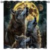 18TH CROZY Howling Wolf Blackout Curtains for Girls Boy Home Decor, Night Moon Forest Wildlife Wolf Grommet Thermal Insulated Drapes Darkening Window Curtain for Bedroom Living Room, 72 x 63 Inch view 1