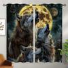 18TH CROZY Howling Wolf Blackout Curtains for Girls Boy Home Decor, Night Moon Forest Wildlife Wolf Grommet Thermal Insulated Drapes Darkening Window Curtain for Bedroom Living Room, 72 x 63 Inch view 2