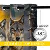 18TH CROZY Wolf Blackout Curtains for Girls Boy Home Decor, Wild Animals Nature Forest Woodland Trees Grommet Thermal Insulated Drapes Darkening Window Curtain for Bedroom Living Room, 72 x 63 Inch view 4