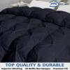 SLEEP-NEST 1000TC 132x132 King Comforter Pinch Pleated Duvet Insert with 8 Corner tabs 1 Piece All Season Down Alternative 500 GSM Medium Warm Oversized King Quilts Breathable, Navy Blue view 3
