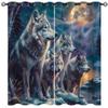 18TH CROZY Wolf Blackout Curtains for Girls Boy Home Decor, Fantasy Nature Forest Wolf Hunting Moon Grommet Thermal Insulated Drapes Darkening Window Curtain for Bedroom Living Room, 72 x 63 Inch view 1