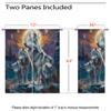 18TH CROZY Wolf Blackout Curtains for Girls Boy Home Decor, Nature Forest Wolf Hunting Wild Animal Moon Grommet Thermal Insulated Drapes Darkening Window Curtain for Bedroom Living Room, 72 x 63 Inch view 3