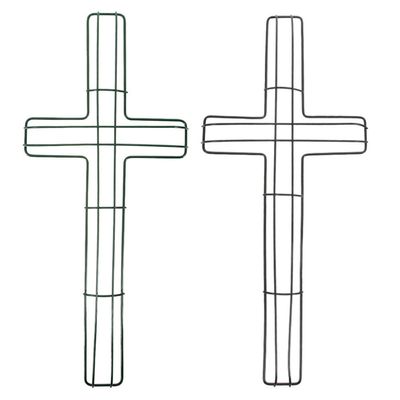 Cabilock 2pcs Cross Metal Wreath Frame Flower Garden Decor Wire Structure for Easy Installation for Easter Christmas Halloween and Festive Wall Decorations