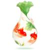 SecondWinterDJ Porcelain Vase Flower Centerpiece, Ceramic Lotus White Gradient Hydroponic Planter, Goldfish Cylindrical Bottle Great Gift Desktop Decorations for Indoor Office Bookshelf, Dinner Table view 1