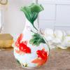SecondWinterDJ Porcelain Vase Flower Centerpiece, Ceramic Lotus White Gradient Hydroponic Planter, Goldfish Cylindrical Bottle Great Gift Desktop Decorations for Indoor Office Bookshelf, Dinner Table view 2