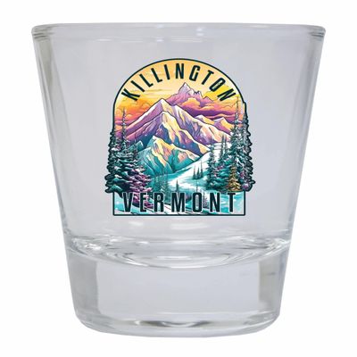 R and R Imports Killington Vermont Design B Souvenir 2 Ounce Shot Glass Round Clear Single