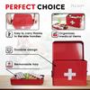 Plexon 8.5" Metal First Aid Box Empty, Medicine Storage Bin with Lid, Emergency Supplies Organizer, Portable First Aid Kit Case, Red view 3