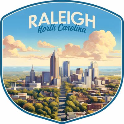 Raleigh North Carolina Daytime Cityscape Design Souvenir Die Cut Decorative Flat Magnet 3-Inch