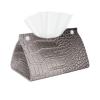 Fun Crocodile Texture Luxury Leather Tissue Box, Home Rectangular Napkin Tissue Storage Box, Suitable for Bathroom, Living Room, Office Decoration view 1