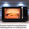 Chefman MicroCrisp Countertop Microwave Oven and Convection Oven, with Integrated Crisper, Guided Touchscreen Interface, 10 Power Levels, Mute Function, and Eco Mode, 1800W and 0.8 Cu. Ft. - Black view 4