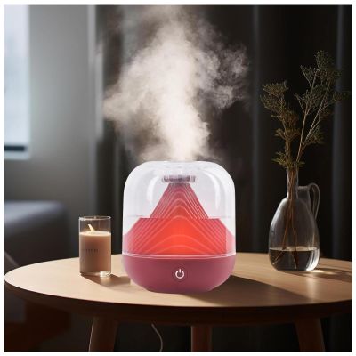 AKYLDI Landscape Design Desk Humidifier, 700ml Small Humidifier for Plants, USB Rechargeable Room Humidifier for Bedroom for Small Bedroom, Kids Rooms, or office,Red
