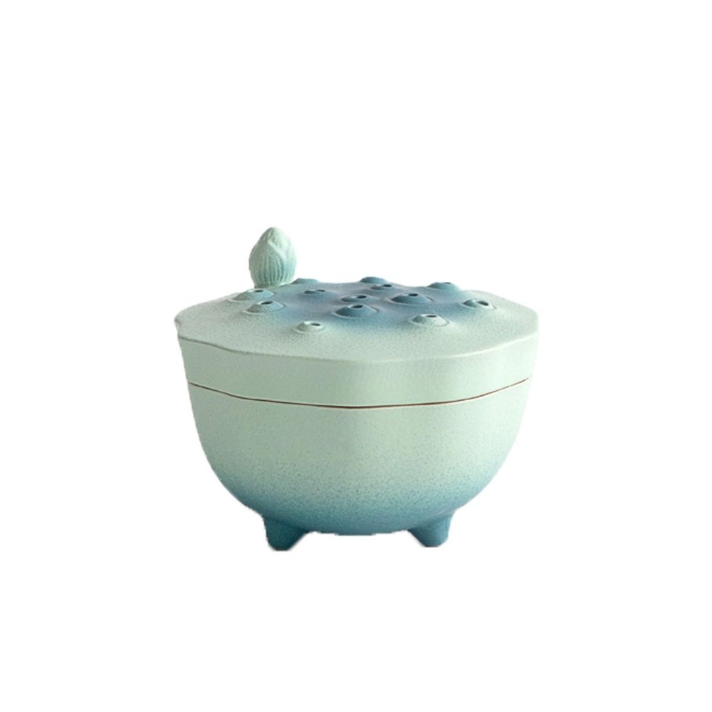 Gradient Blue Garlic Keeper Gradient Blue Matte Texture Garlic Holder Storing Garlic Chili Candy Nuts Garlic Container