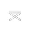 Benjara Rix 21" Side End Table- 1 Drawer- X Shape Steel Legs- White Wood Top view 4