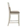 Benzara Marie 26 Inch Counter Height Chair- Khaki Fabric Seat- Back- Beige- Set of 2 view 4