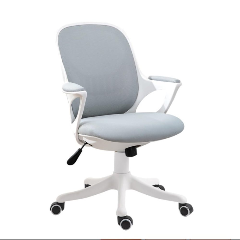Widppsopt Computer Desk Chair Comfort Office Chair Fabric Study Chair Mid-Back Tufted Desk Chair with Swivel Wheels Adjustable Height Office Gaming Chair