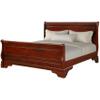 Benjara Verl Full Size Bed, Classic Sleigh Panel Design, Rich Brown Poplar Wood view 1