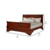 Benjara Verl Full Size Bed, Classic Sleigh Panel Design, Rich Brown Poplar Wood view 3