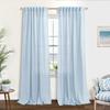 KOUFALL Light Blue Curtains for Bedroom Living Room 84 Inches Long,Sheer Linen Semi Light Filtering Back Tab Curtains 84 Inch Length 2 Panels Set view 1