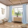 KOUFALL Light Blue Curtains for Bedroom Living Room 84 Inches Long,Sheer Linen Semi Light Filtering Back Tab Curtains 84 Inch Length 2 Panels Set view 2