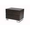 Benjara Sam 20" NightStand- 2 Drawers- Espresso Brown- High Polished Metal Legs view 1