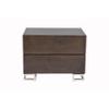 Benjara Sam 20" NightStand- 2 Drawers- Espresso Brown- High Polished Metal Legs view 4