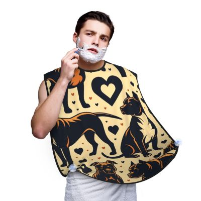 Augenstern Men'S Shaving Apron Pitbull-Dog-Heart Father Shaving Bib Beard Bib Apron