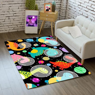 Dinosaur Rugs for Boys Bedroom - Cartoon Dinosaur Rug for Kids Bedroom Decor Dino Carpet for Living Room, Dino Animal Print Rug for Boys Girls Teens Play Mat, 2x3 Feet