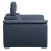 Benzara Rida 45 Inch Chair- Pull Out Ottoman- Adjustable Headrest- Solid Wood- Blue view 4